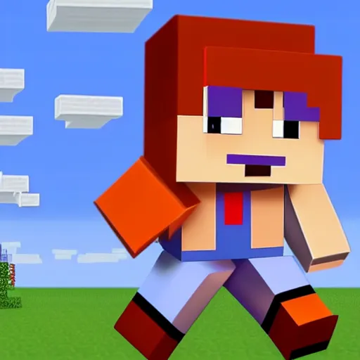 Prompt: ponyo as a player in minecraft
