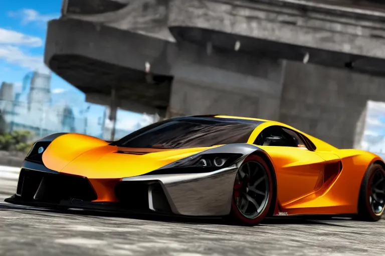 Image similar to photo wallpaper sport car gran turismo 7 forza horizon need for speed fast and furious 5 unreal engine supercar hypercar game concept car octane render, 4 khd 2 0 2 2 3 d cgi rtx style chrome reflexion global illumination ray tracing hdr arstation pixar and disney unreal