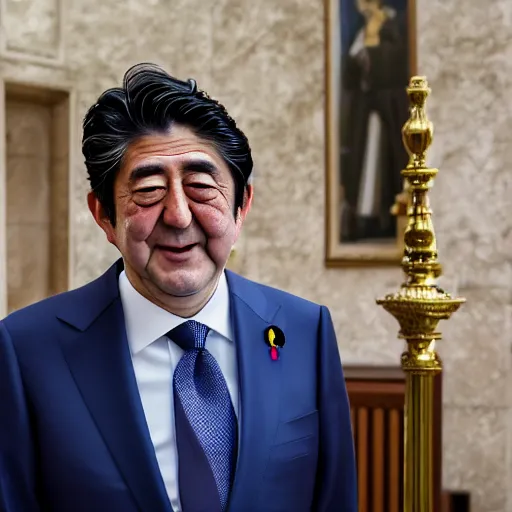 Prompt: shinzo abe is the new pope, ( sony a 7 r iv, symmetric balance, polarizing filter, photolab, lightroom, 4 k, dolby vision, photography award, vogue, perfect face )