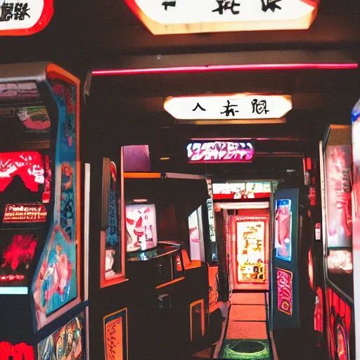 Image similar to liminal space, japanese arcade, eerie vibes, SCP