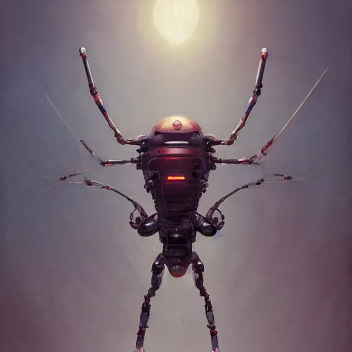 Image similar to character concept art of a multi - legged spider robot, depth of field background, artstation, award - winning realistic sci - fi concept art by jim burns and greg rutkowski, beksinski, a concept art masterpiece, pastel color palette, james gilleard, bruegel, alphonse mucha, and yoshitaka amano.