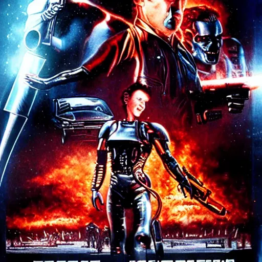 Prompt: movie poster for Terminator vs Aliens