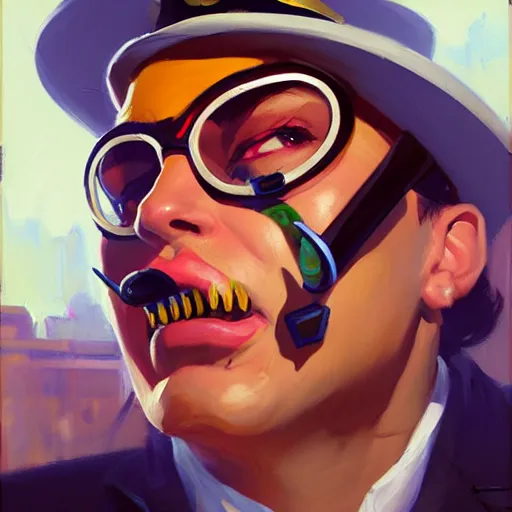 Prompt: greg manchess portrait painting of casino roulette with a mouth as overwatch character, medium shot, asymmetrical, profile picture, organic painting, sunny day, matte painting, bold shapes, hard edges, street art, trending on artstation, by huang guangjian and gil elvgren and sachin teng