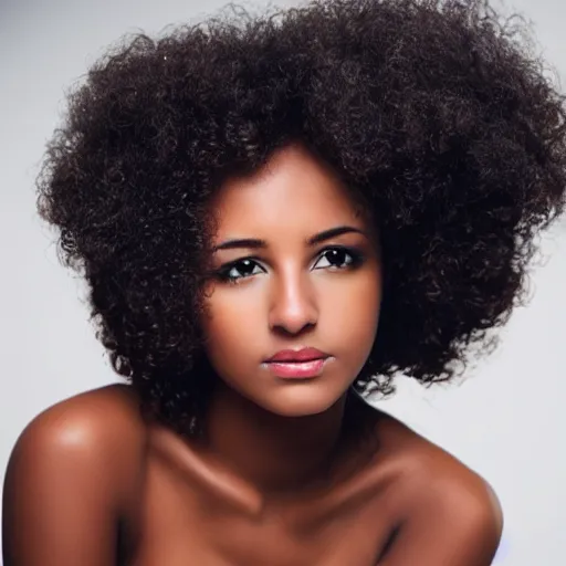 Image similar to young beautiful Afro dark skin woman with curly hair