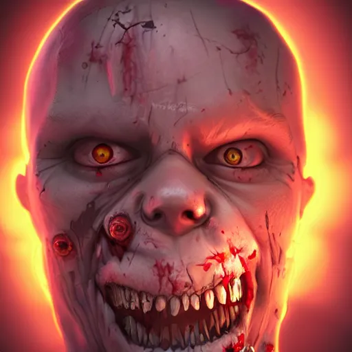 Image similar to angry urban zombie portrait, grimdark horror game icon, stylized digital illustration, radiating a glowing aura, global illumination, ray tracing, hdr, fanart arstation by ian pesty and katarzyna bek - chmiel