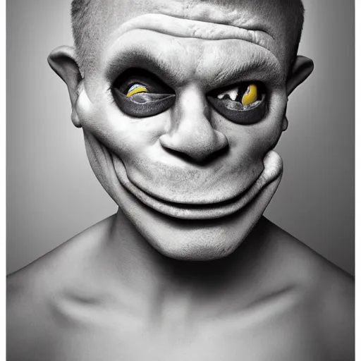 Prompt: a stunning award-winning portrait of the trollface man, very high quality, extremely detailed, photography, studio lighting