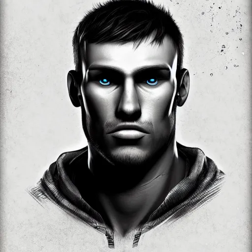 Prompt: a detailed portrait of andrii burkovich from gears