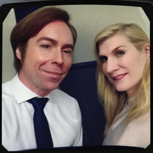 Image similar to Jimmy McGill and Kim Wexler selfie, polaroid