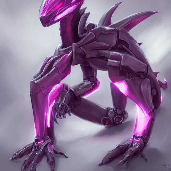 Image similar to very close up foot pov shot, hyperdetailed elegant beautiful stunning, anthropomorphic mecha female dragon, showing detailed dragon paws to camera, sharp claws, soft pads, sharp silver armor, fuchsia skin, anthro dragon art, warframe destiny fanart, furry paws furry, furaffinity, deviantart, octane, ekasportal