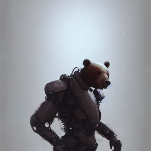 Image similar to 🤖🐻, digital Art,hyperrealist, artstation, greg rutkowski