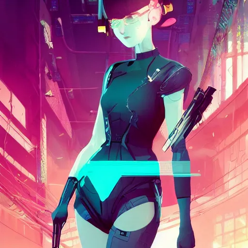 Prompt: Frequency indie album cover, luxury advertisement, teal and white colors. highly detailed post-cyberpunk sci-fi close-up cyborg detective assassin punk girl in asian city in style of cytus and deemo, mysterious vibes, by Ilya Kuvshinov, by Greg Tocchini, nier:automata, set in half-life 2, beautiful with eerie vibes, very inspirational, very stylish, with gradients, surrealistic, dystopia, postapocalyptic vibes, depth of filed, mist, rich cinematic atmosphere, perfect digital art, mystical journey in strange world, beautiful dramatic dark moody tones and studio lighting, shadows, bastion game, arthouse