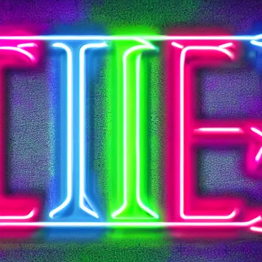 Prompt: neon art text : party space