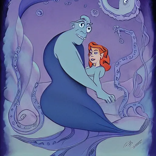 Image similar to ursula the sea witch, boris johnson, ( ( ( ( octopus tentacles ) ) ) ), by glen keane, disney