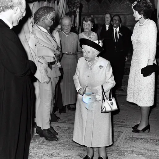 Image similar to the queen of england queen elizabeth the second meeting bob marley at windsor castle, photos by the royal photographers