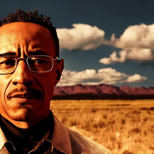 Prompt: A photo of Gustavo Fring, cinematic lighting, New Mexico, Breaking Bad,