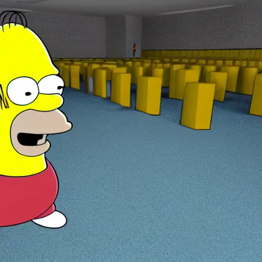 Prompt: 3 d cg rigged t pose homer simpson character facing camera