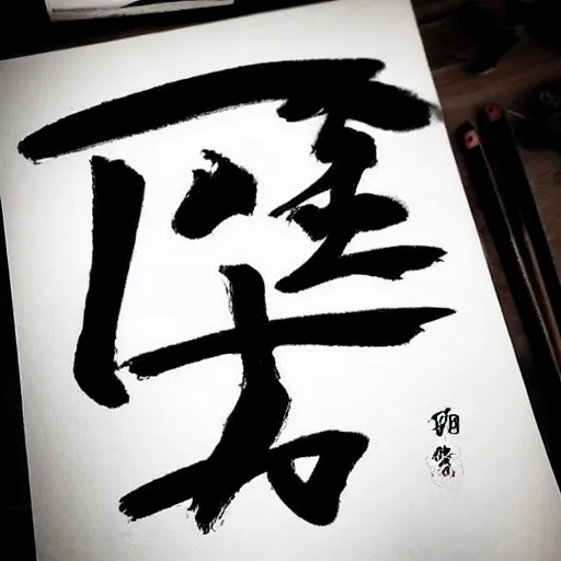 Image similar to photo of japanese calligraphy, beautiful, instagram, cinematic, high detail, traditional