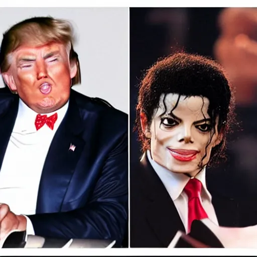 Image similar to donald trump licking michael jackson