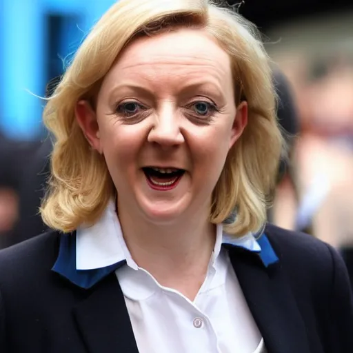 Image similar to liz truss chasing a greased pig