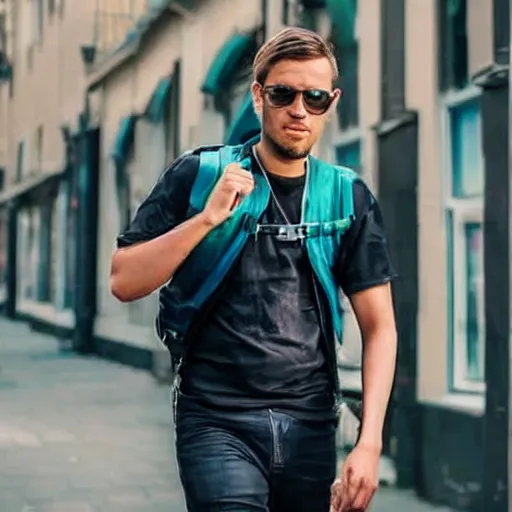 Image similar to man walking with a swag walk