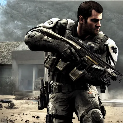 Prompt: screenshot of henry cavill in call of duty black ops 2, good graphic, highly detailed, rtx engine, nvidia geforce