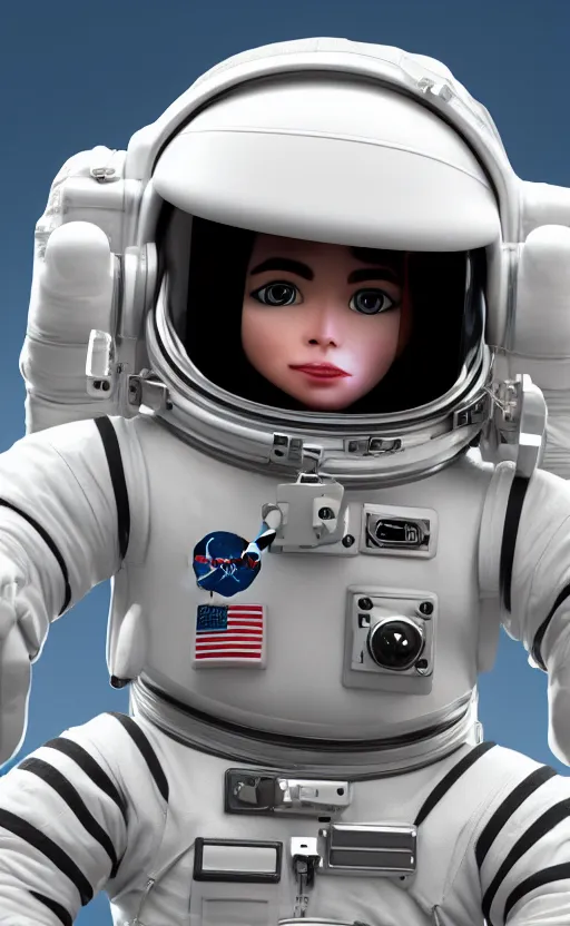 Prompt: astronaut, flawless symmetrical pretty cute face, clash of clans, 8 k, shallow depth of field, intricate detail, 3 d render,