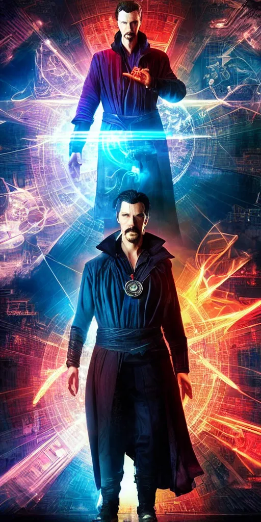 Image similar to cyberpunk, dr strange, photograph, cinematic,