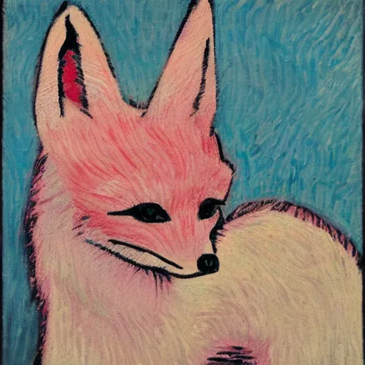 Prompt: pink fox, style of van gogh, profile image