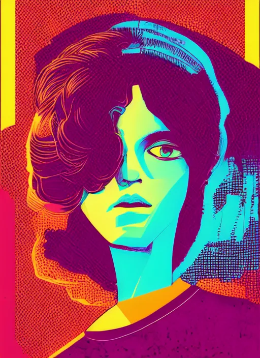 Image similar to female portrait by petros afshar, tom whalen, laurie greasley, vaporwave