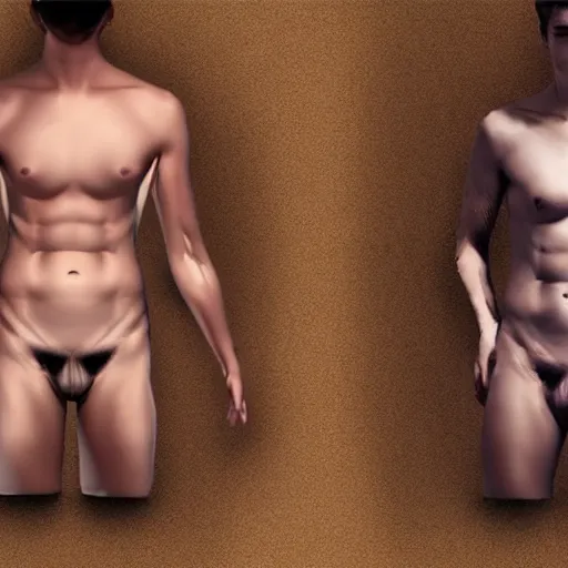 Prompt: female vs male torso anatomy for artists