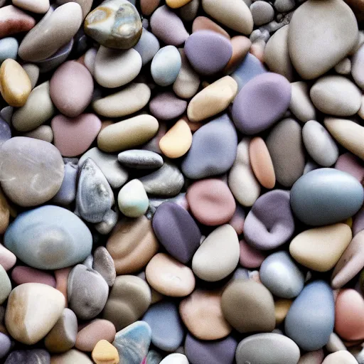 Prompt: a beach of heart pebbles, award winning photography, 4k