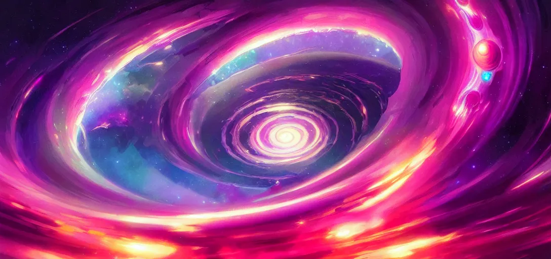 Image similar to a spiral nebula, channeling swirling energy, vaporwave aesthetic, colorful, psychedelic, digital painting, artstation, concept art, smooth, sharp focus, illustration, art by artgerm and greg rutkowski and alphonse mucha