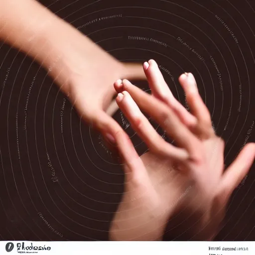 Image similar to very accurate photo, very coherent image, hyper realistic photo of a female hand, open palm, holding an cigarette between index and middle finger