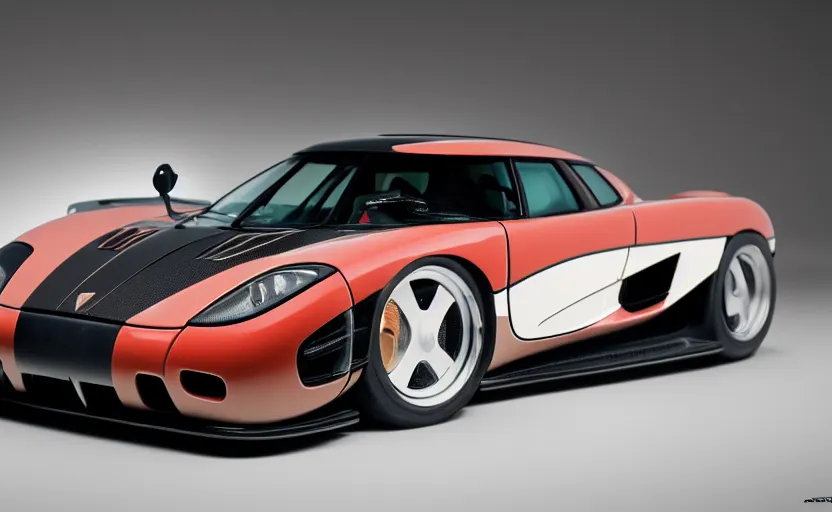 Image similar to a Koenigsegg if it was designed in 1986, photography, 8k, show room,