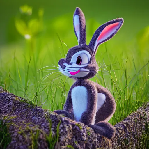 Image similar to Portrait of a bugs bunny, Sigma 85mm Lens F/1.8, award winning photography