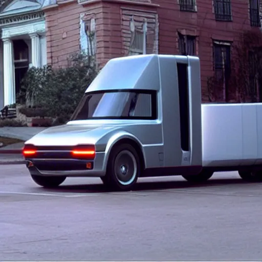 Image similar to tesla cybertruck in back to the future