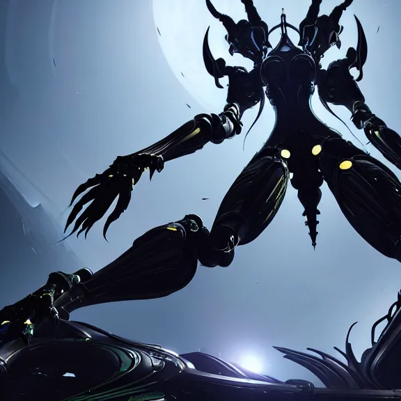 Image similar to highly detailed giantess shot, worms eye view, looking up at a giant 500 foot tall beautiful stunning saryn prime female warframe, as a stunning anthropomorphic robot female dragon, looming over you, walking toward you, detailed warframe legs towering over you, camera looking up, posing elegantly over you, sleek sharp claws, detailed robot dragon feet about to step on you, intimidating, proportionally accurate, two arms, two legs, camera close to the legs and feet, giantess shot, warframe fanart, ground view shot, cinematic low shot, high quality, captura, realistic, professional digital art, high end digital art, furry art, macro art, giantess art, anthro art, DeviantArt, artstation, Furaffinity, 3D realism, 8k HD octane render, epic lighting, depth of field