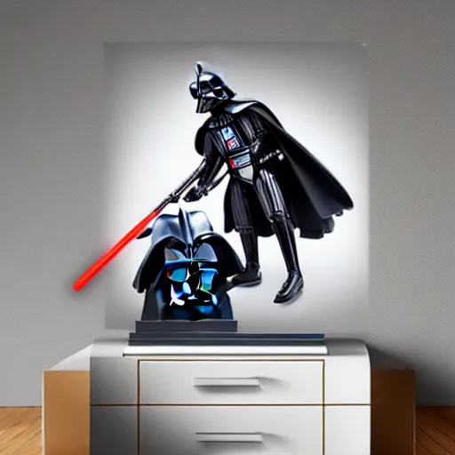 Prompt: Darth Vader cleaning the house, photo realistic, award-winning, highly-detailed