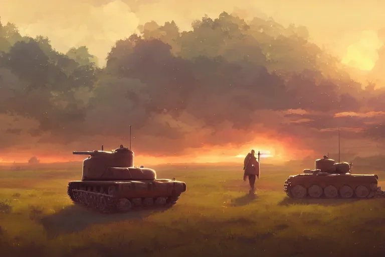 Prompt: church combined with a tank. in an open field. key visual, conceptart, ambient lighting, highly detailed, digital painting, artstation, concept art, sharp focus, by makoto shinkai and akihiko yoshida and greg manchess