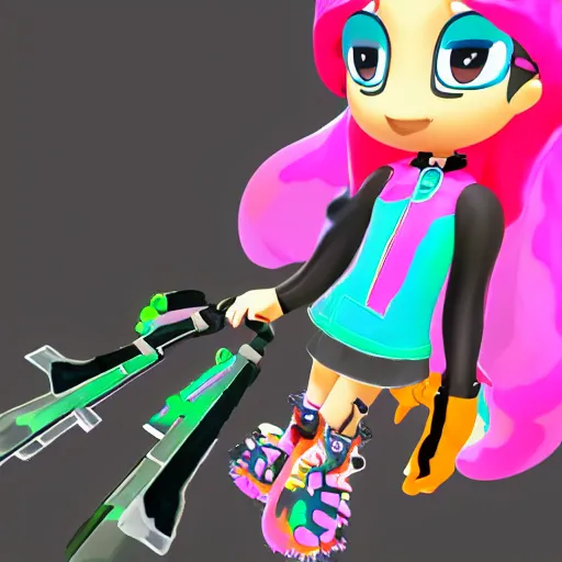 Prompt: splatoon inkling girl