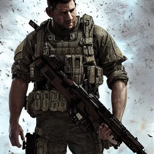 Prompt: chris redfield as a marine in call of duty, artstation hall of fame gallery, editors choice, #1 digital painting of all time, most beautiful image ever created, emotionally evocative, greatest art ever made, lifetime achievement magnum opus masterpiece, the most amazing breathtaking image with the deepest message ever painted, a thing of beauty beyond imagination or words, 4k, highly detailed, cinematic lighting