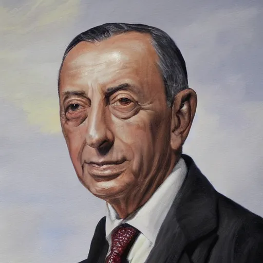 Image similar to painting portrait of marcelo rebelo de sousa, high detail, high resolution