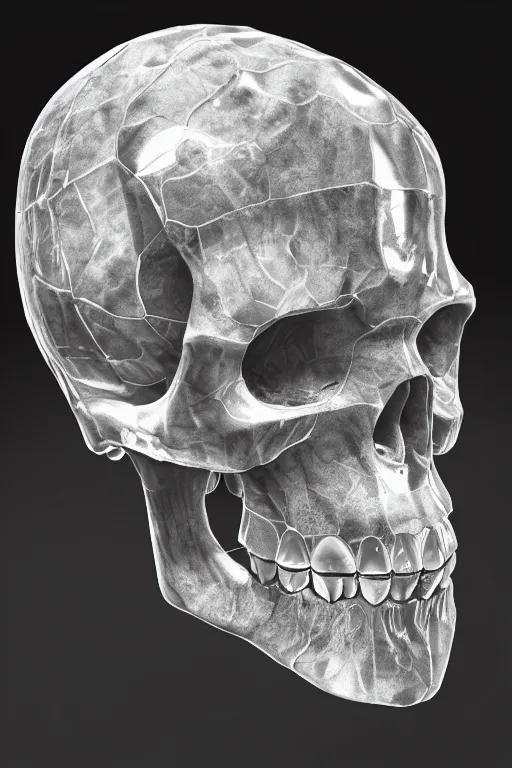 Image similar to crystal skull, art, photorealistic, realistic, detailed, photo, 8K, HDR