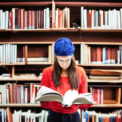 Prompt: civil war between people with red hats against people reading books