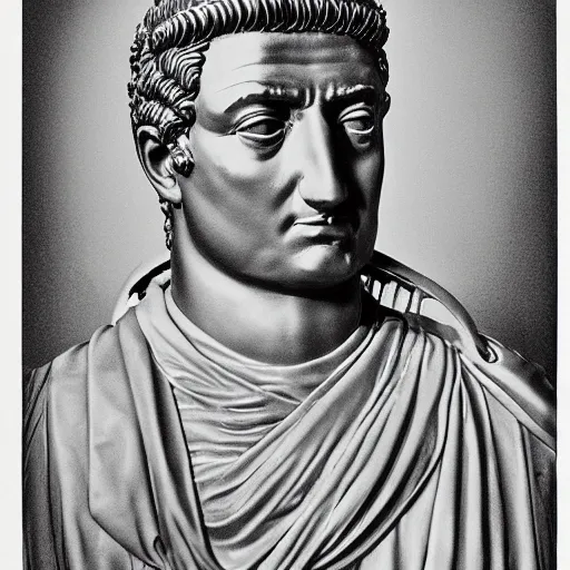 Prompt: 1 9 9 0 s roman emperor, political portrait of roman emperor, 1 9 9 7, roman empire modern, alternate history