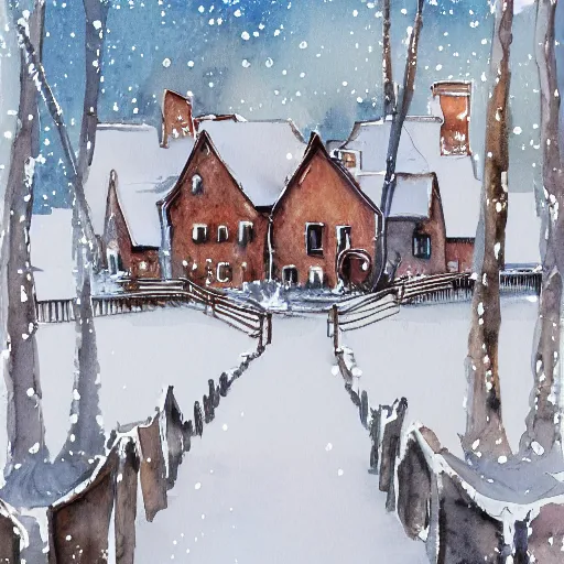 Image similar to winter watercolor illustration style