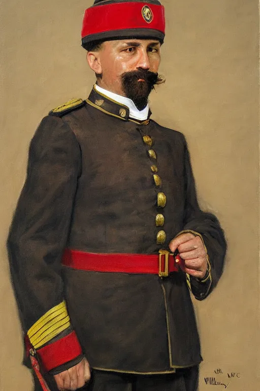 Image similar to full body portrait of the dictator of the sacramento kings, 1 8 8 9, in full military garb, oil on canvas by william sidney mount, trending on artstation