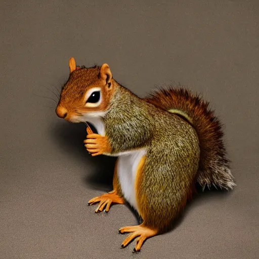 Image similar to studio photograph of alien squirrel hybrids