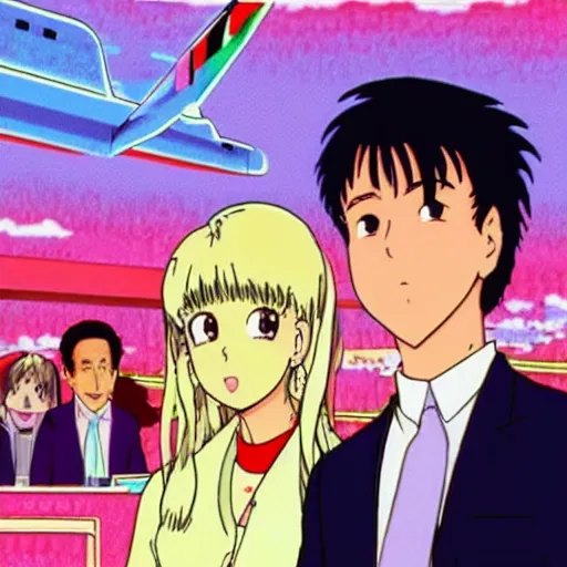 Prompt: ivanka trump and joe biden, sprite, vaporwave nostalgia, directed by beat takeshi, visual novel cg, 8 0 s anime vibe, kimagure orange road, maison ikkoku, sketch by akira toriyama