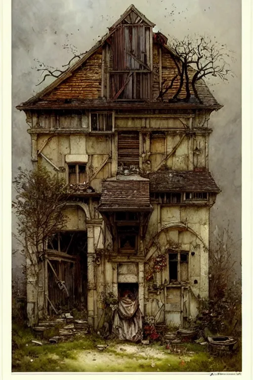 Prompt: (((((a multistory ramshackle Chapel))))) by Jean-Baptiste Monge!!!!!!!!!!!!!!!!!!!!!!!!!!!